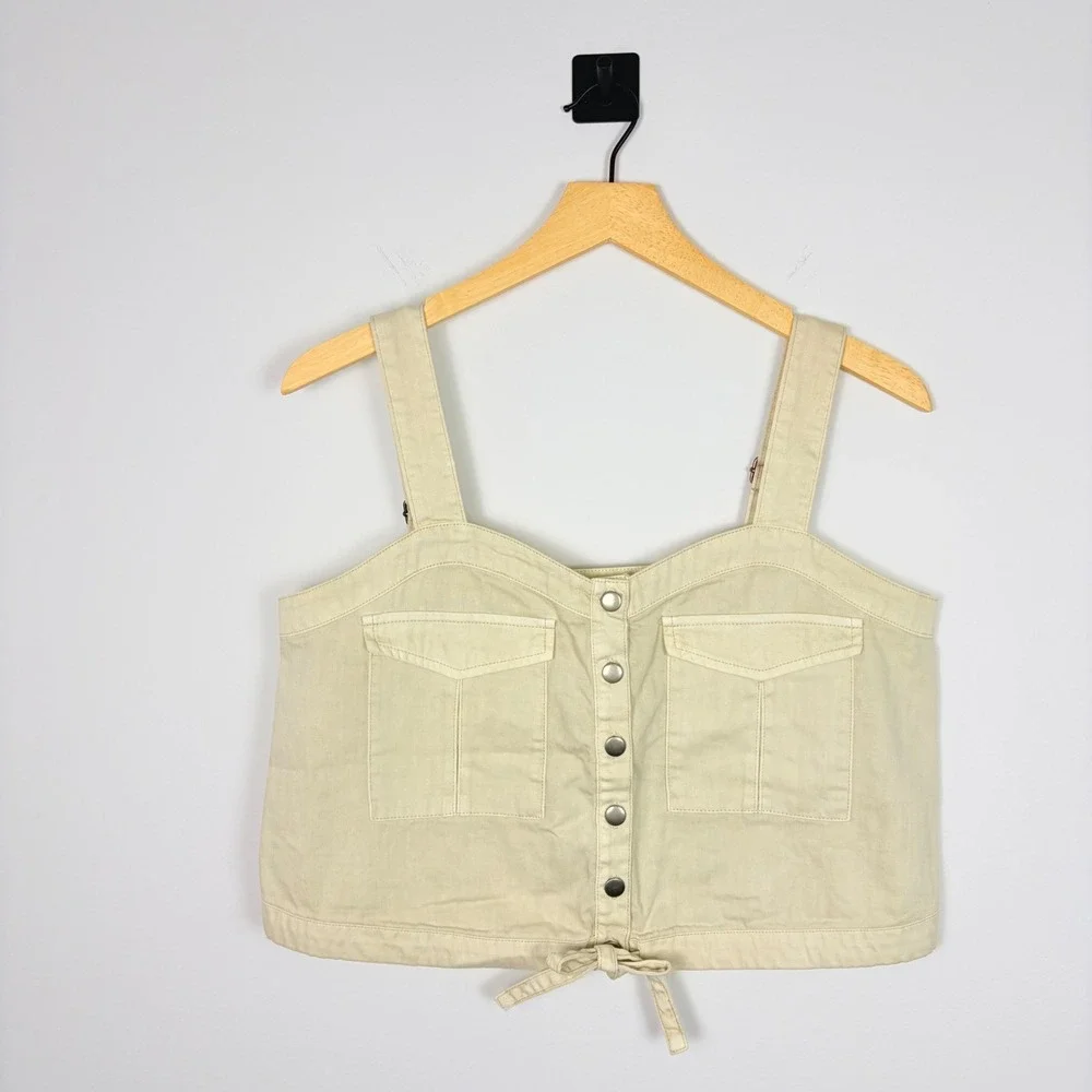 We The Free Free People Women Palm Desert Crop Top Utility Cropped Tank‎ Small - Picture 2 of 7